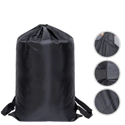 Foldable Laundry Backpack Hamper, Large Capacity Dirty Clothes Organizer Bag for Travel Dorm Gym, Drawstring Polyester