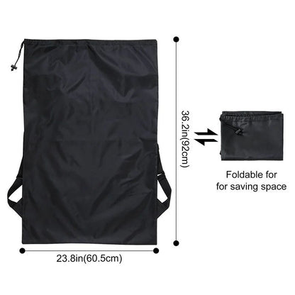 Foldable Laundry Backpack Hamper, Large Capacity Dirty Clothes Organizer Bag for Travel Dorm Gym, Drawstring Polyester