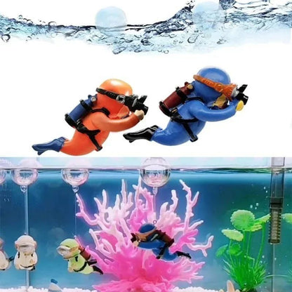 Mini Diver Mermaid Aquarium Decor Set