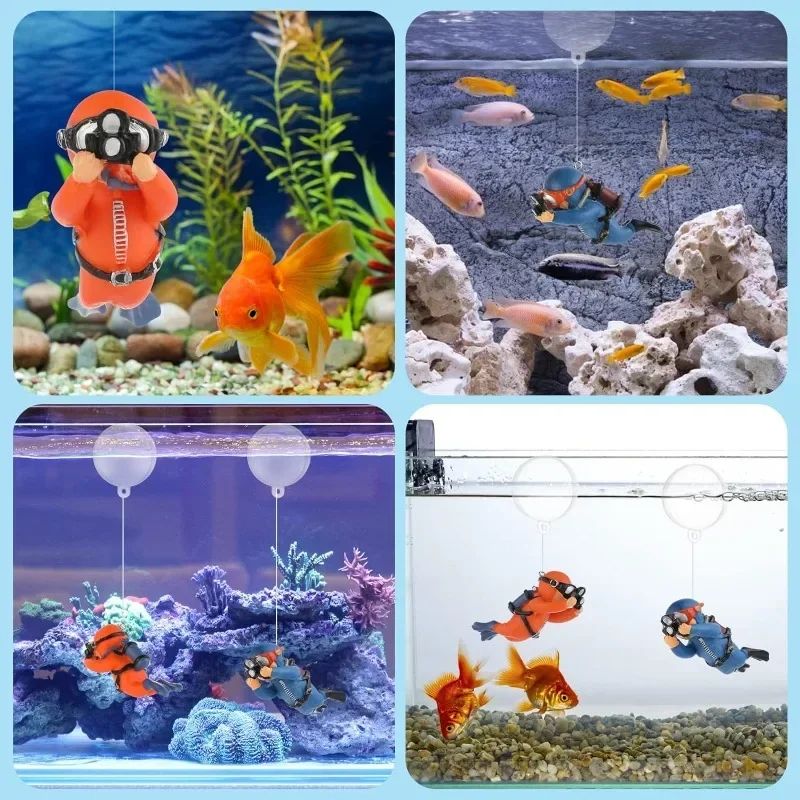 Mini Diver Mermaid Aquarium Decor Set