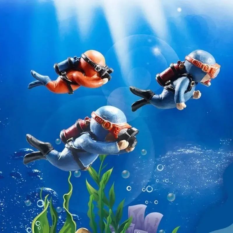 Mini Diver Mermaid Aquarium Decor Set