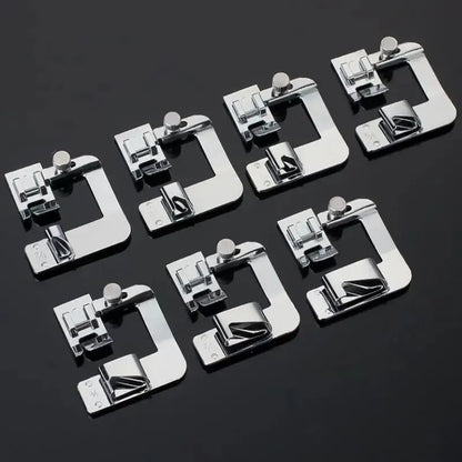 Rolled Hem Presser Foot Set 3/8 - 1 in for Sewing Machines, Multi-Size Edge Curling Press Foot Accessories for Home Use