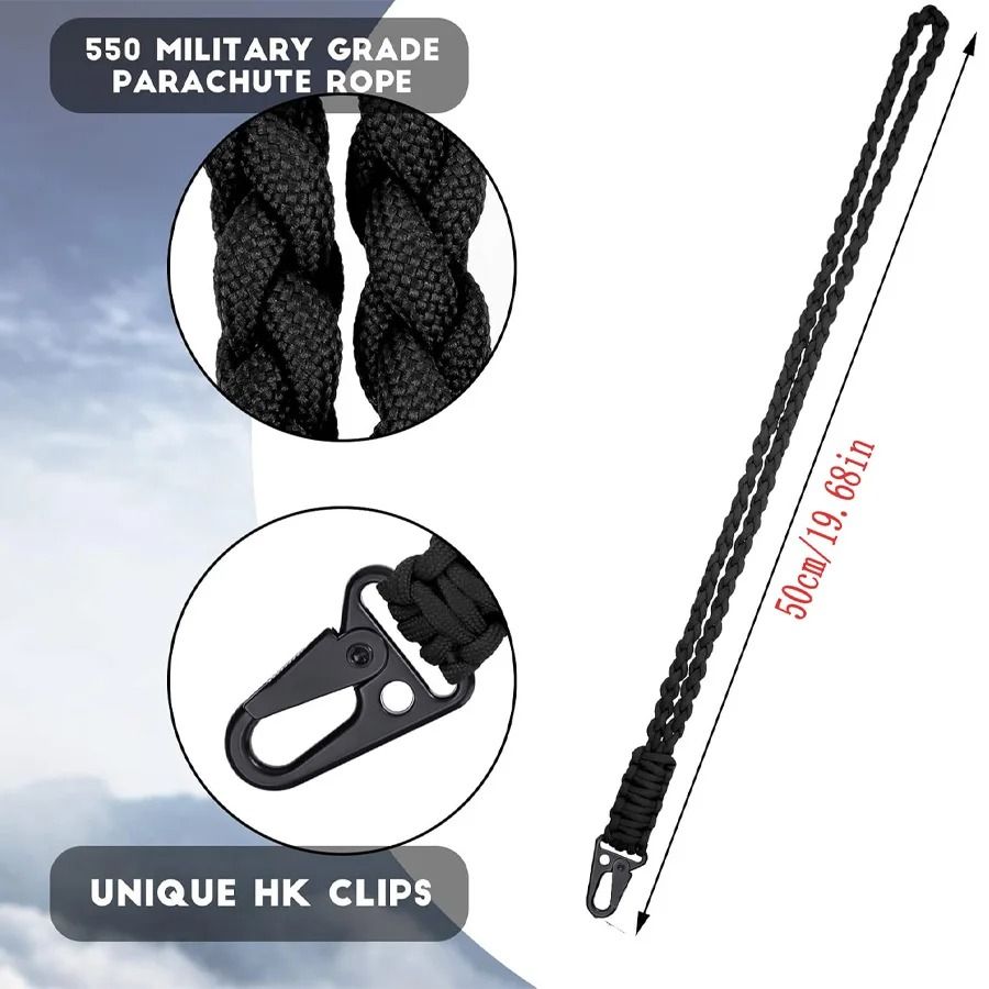 Heavy-Duty Tactical Paracord Lanyard Keychain