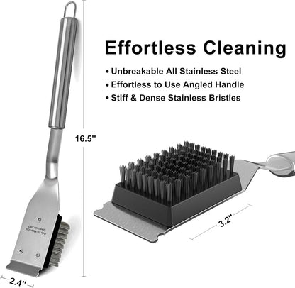 Industrial-Standard 16.5 BBQ Grill Brush and Scraper