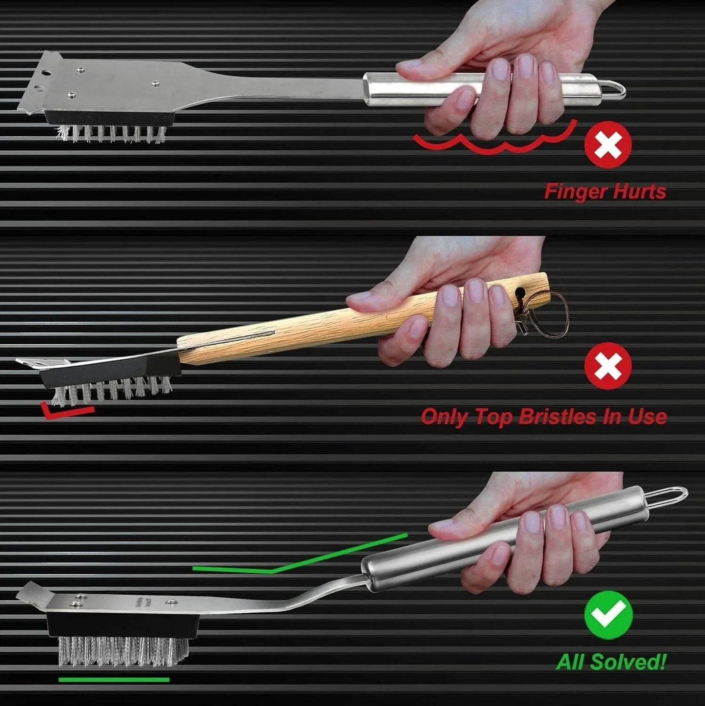 Industrial-Standard 16.5 BBQ Grill Brush and Scraper