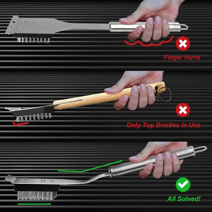 Industrial-Standard 16.5 BBQ Grill Brush and Scraper