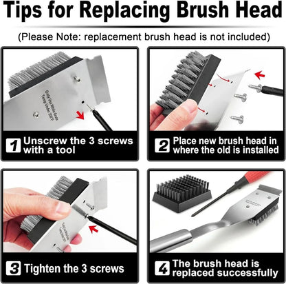 Industrial-Standard 16.5 BBQ Grill Brush and Scraper