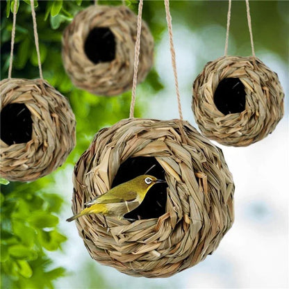 Woven Grass Hanging Bird Nest House for Parrots & Small Birds
