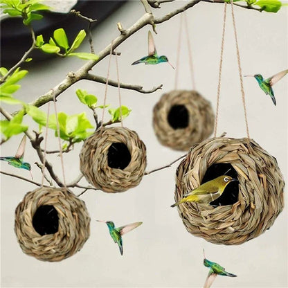 Woven Grass Hanging Bird Nest House for Parrots & Small Birds