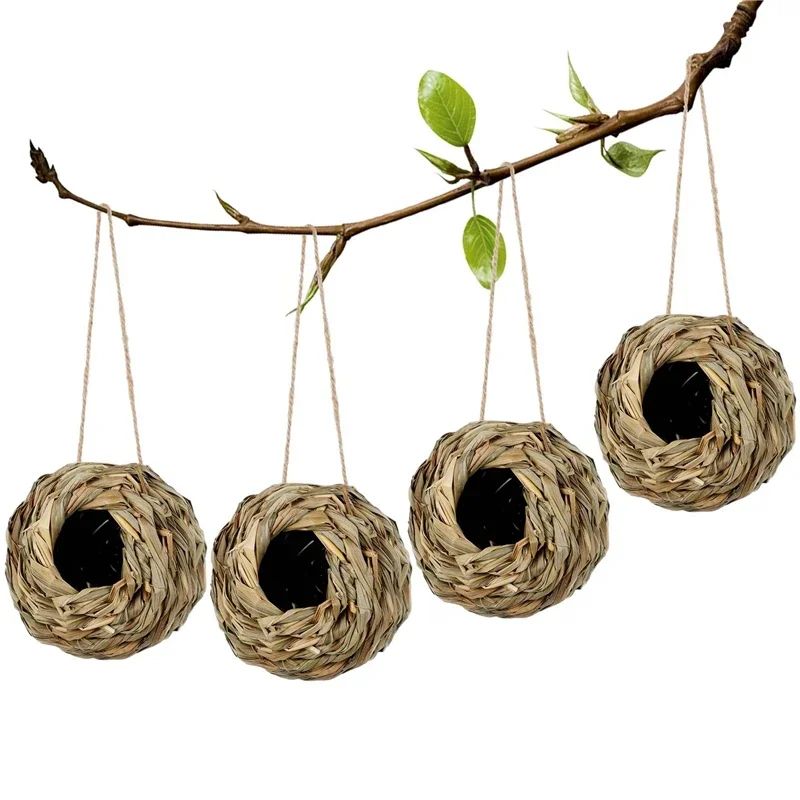 Woven Grass Hanging Bird Nest House for Parrots & Small Birds