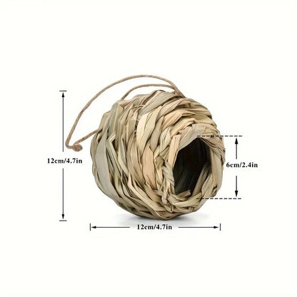 Woven Grass Hanging Bird Nest House for Parrots & Small Birds