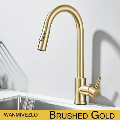 Pull Out kitchen faucet 360 Rotation Single Lever Hot and Cold Sink Mixer Tap
