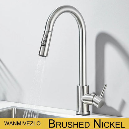 Pull Out kitchen faucet 360 Rotation Single Lever Hot and Cold Sink Mixer Tap