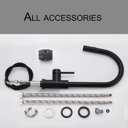 Pull Out kitchen faucet 360 Rotation Single Lever Hot and Cold Sink Mixer Tap