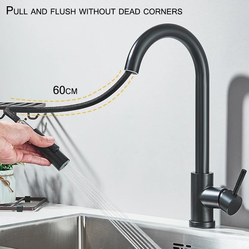 Pull Out kitchen faucet 360 Rotation Single Lever Hot and Cold Sink Mixer Tap