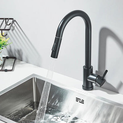 Pull Out kitchen faucet 360 Rotation Single Lever Hot and Cold Sink Mixer Tap