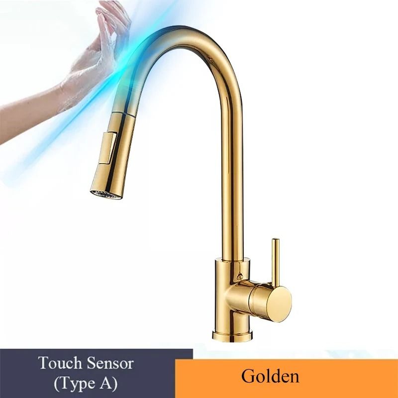 Pull Out touch sensor kitchen faucet 360 Rotation Smart Single Handle Mixer Tap