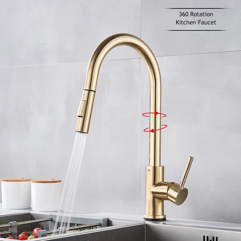 Pull Out touch sensor kitchen faucet 360 Rotation Smart Single Handle Mixer Tap