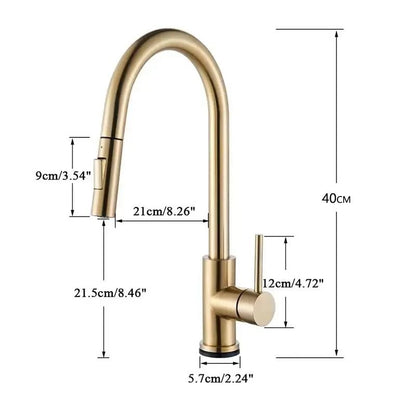 Pull Out touch sensor kitchen faucet 360 Rotation Smart Single Handle Mixer Tap