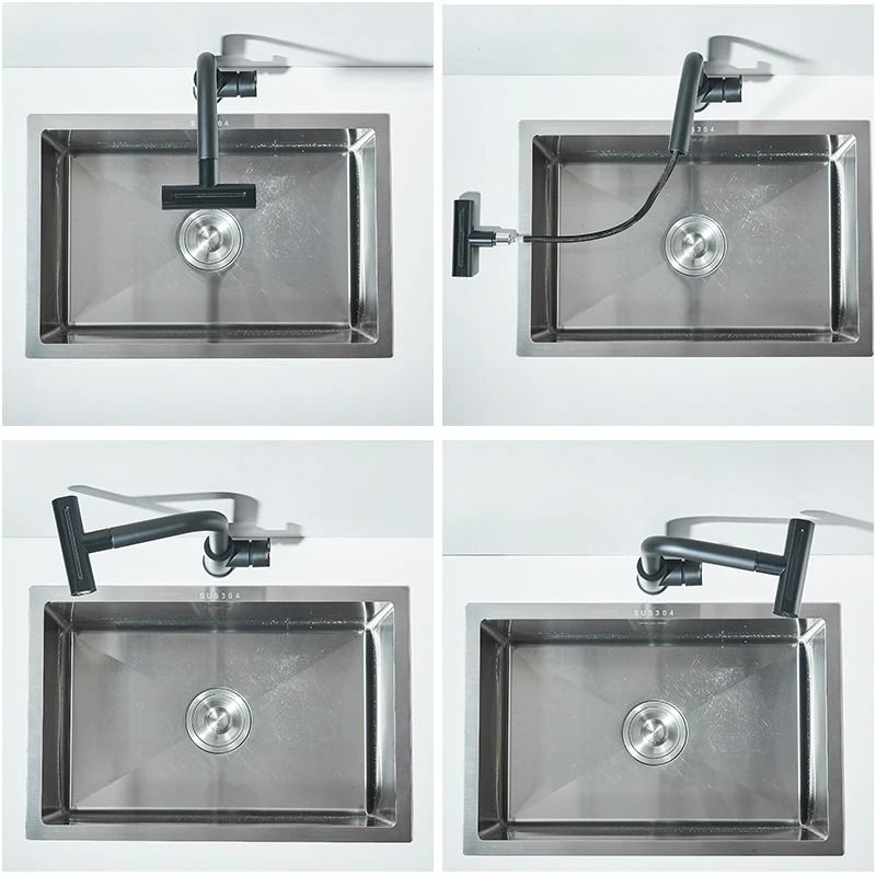 Flexible kitchen sink faucet Pull Out Mixer Tap with 360 Rotation and Rainfall Water Flow