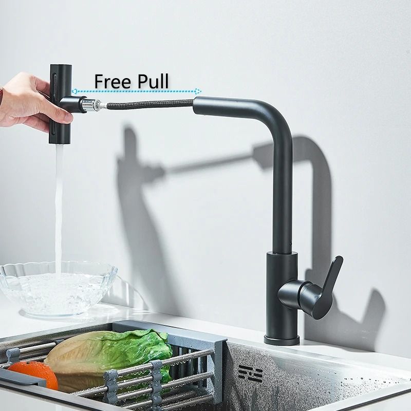 Flexible kitchen sink faucet Pull Out Mixer Tap with 360 Rotation and Rainfall Water Flow