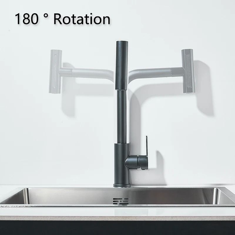 Flexible kitchen sink faucet Pull Out Mixer Tap with 360 Rotation and Rainfall Water Flow