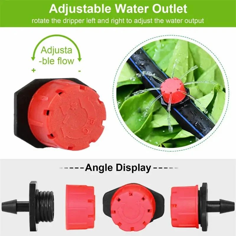 Adjustable 4/7mm Micro Drip Irrigation Emitters for Balconies, Gardens & Greenhouses (10–1000pcs)