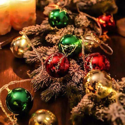 LEDs Battery Powered Yellow, Red, Green Christmas Ball String Light for Party Room, Festival Decor