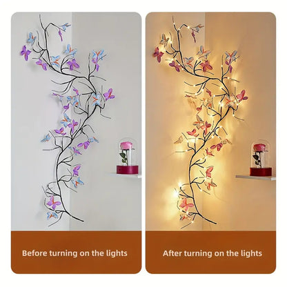 Romantic Butterfly String Light, USB Plug, Indoor Wall Living Room Bedroom Decor for Valentines Day