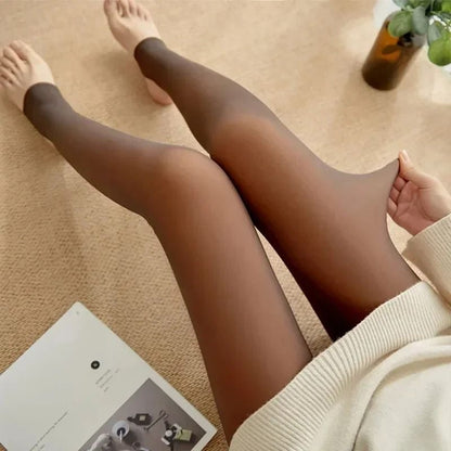 Womens Thermal Fleece Tights Seamless Fleece Lined Leggings for Cozy Winter Comfort