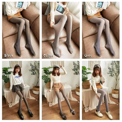 Womens Thermal Fleece Tights Seamless Fleece Lined Leggings for Cozy Winter Comfort