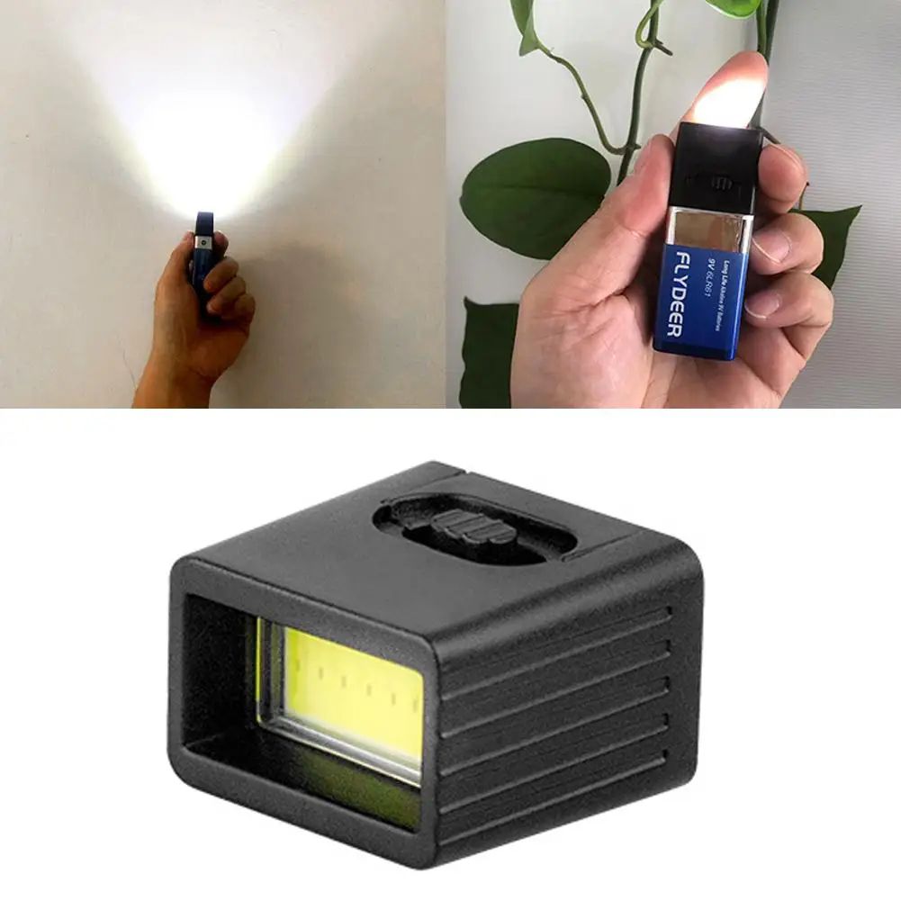 Mini 9V Battery LED Keychain Flashlight – Compact COB Emergency Light