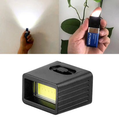 Mini 9V Battery LED Keychain Flashlight – Compact COB Emergency Light
