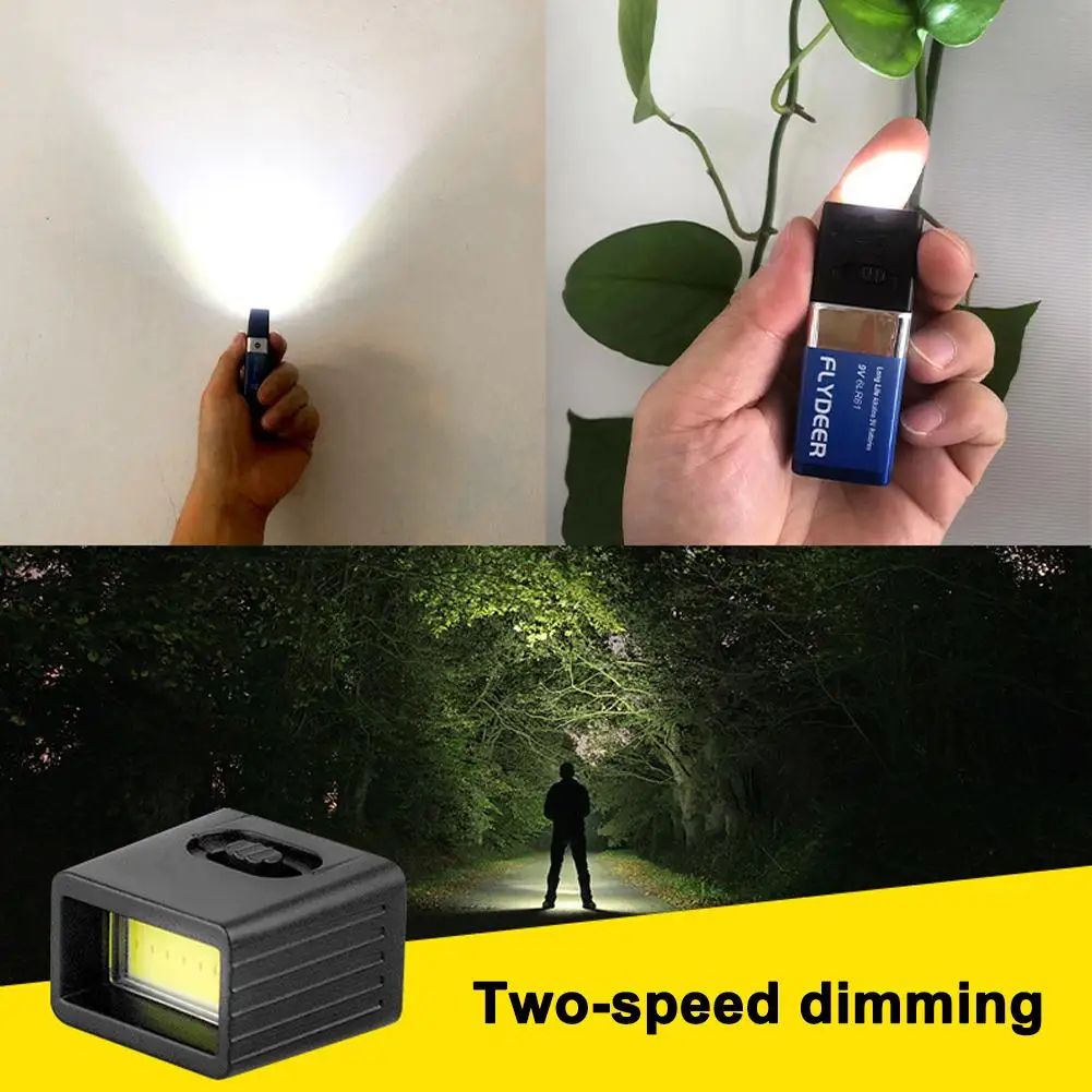 Mini 9V Battery LED Keychain Flashlight – Compact COB Emergency Light