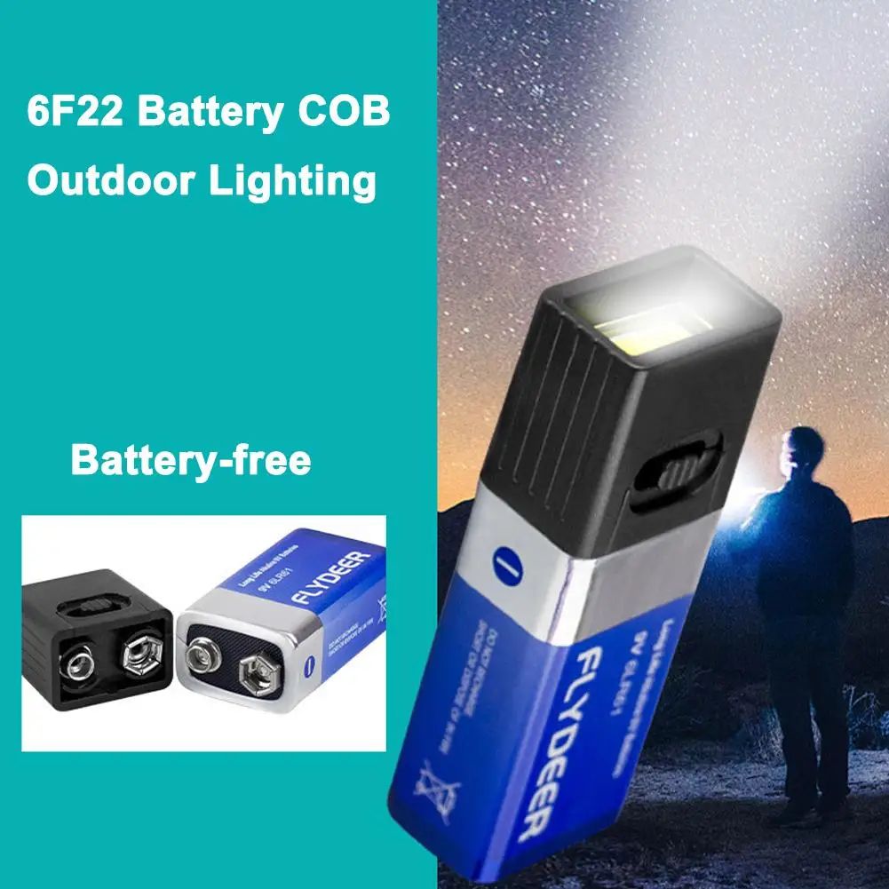 Mini 9V Battery LED Keychain Flashlight – Compact COB Emergency Light