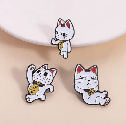 2Pcs Turbo Granny Cat Cartoon Enamel Pins – Funny Anime Cat Brooch and Lapel Badge Gift