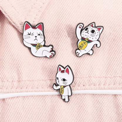 2Pcs Turbo Granny Cat Cartoon Enamel Pins – Funny Anime Cat Brooch and Lapel Badge Gift