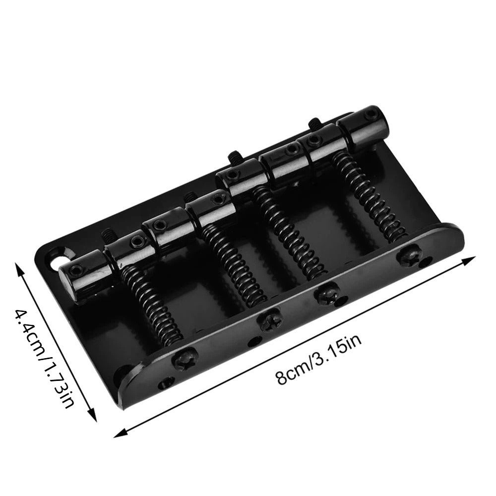 Top Load Black Electric Bass Bridge with Screws, Hex Wrench and String Bass Bridge for Musicians