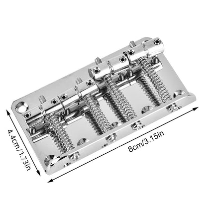 Top Load Black Electric Bass Bridge with Screws, Hex Wrench and String Bass Bridge for Musicians