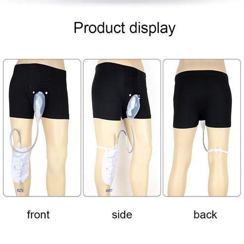 Silicone Urine Funnel Collector, Male Wearable Incontinence Pants, Urinal Leg Bag for Easy Use and Comfort