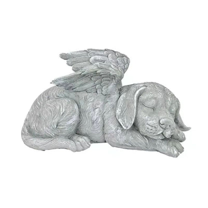 Angel Pet Statue Resin Garden Ornament for Outdoor Decor, Cat or Dog with Wings