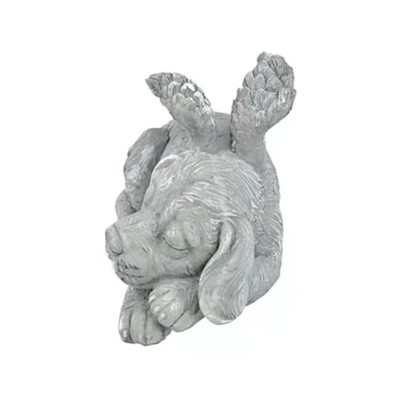 Angel Pet Statue Resin Garden Ornament for Outdoor Decor, Cat or Dog with Wings