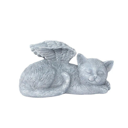 Angel Pet Statue Resin Garden Ornament for Outdoor Decor, Cat or Dog with Wings