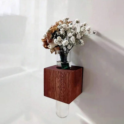 Wooden Magnetic Test Tube Vase for Fridge Decor – Mini Bud Vase & fridge magnet flower vase
