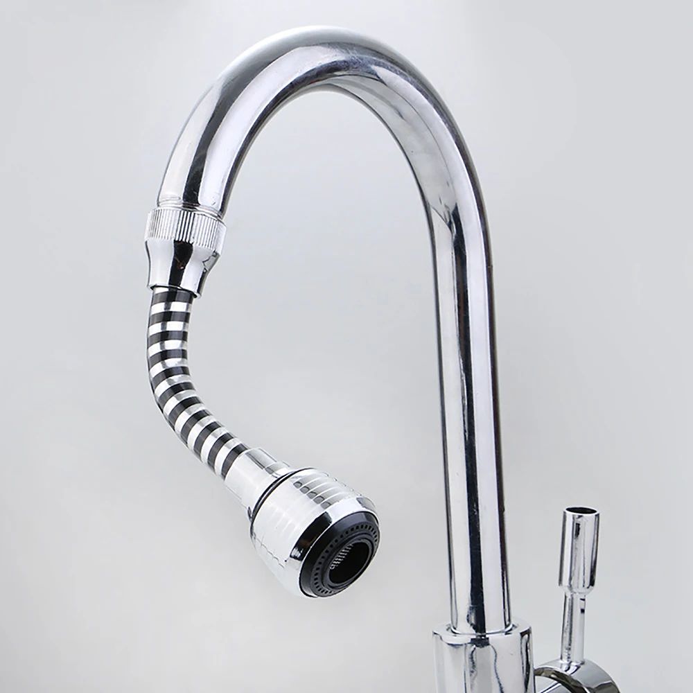 Splash-Proof Kitchen Faucet Aerator with Soft Foaming Spray | Pressurized Water Saver Nozzle, Long Threaded Adapter PVC