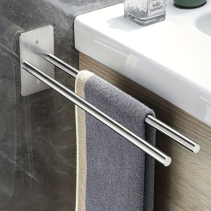 Wall Mounted Double Rod Towel Holder