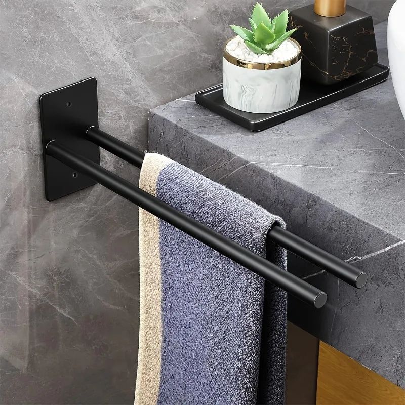 Wall Mounted Double Rod Towel Holder