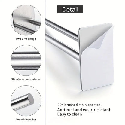 Wall Mounted Double Rod Towel Holder