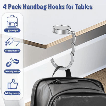 FoldEase Portable Bag Hanger Folding Handbag Hook Table Purse Holder