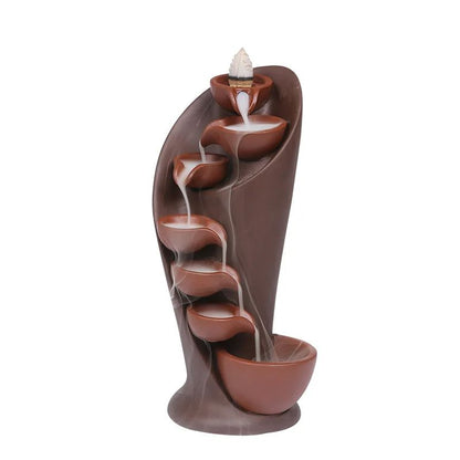 Handmade Torch-Style Ceramic Waterfall Incense Holder – Backflow Incense Burner for Home Decor & Zen Atmosphere
